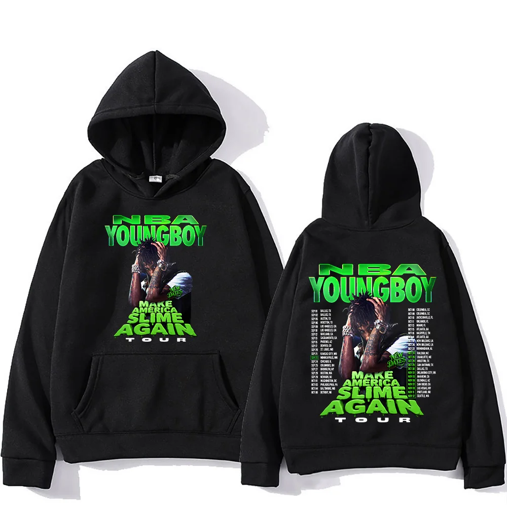 "YoungBoy Never Broke Again Tour 2025" says singing handprint hoodie street fashion hoodie men's hip-hop high-quality hoodie